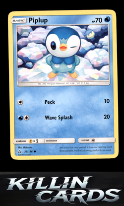 Piplup (32) 32/156 Pokemon Common SM - Ultra Prism Card LP - Image 1