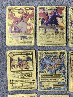 Set of 15 Charizard V, VMax, GX &More Gold Foil Fan Art Cards - Image 2
