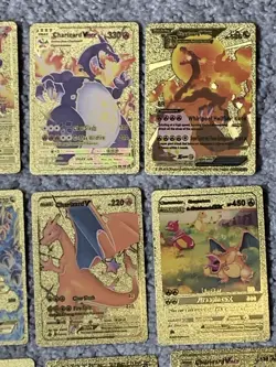 Set of 15 Charizard V, VMax, GX &More Gold Foil Fan Art Cards - Image 3