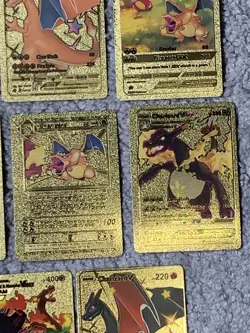 Set of 15 Charizard V, VMax, GX &More Gold Foil Fan Art Cards - Image 5