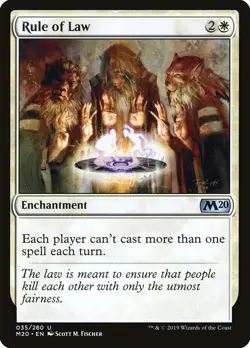 MTG RULE OF LAW 035 - CORE SET 2020 M20 - WHITE ENCHANTMENT - Image 1