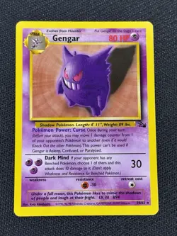 Pokemon TCG Gengar 20/62 Fossil Non Holo Rare Light Play - Image 1