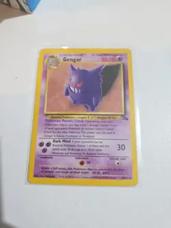 Gengar Fossil 20/62 LP Pokemon TCG Non Holo Rare WOTC Vintage 1999 Authentic - Image 1