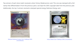 2006 Pokemon Japanese WINNER Promo Darkness Energy Gym Challenge GOLD Top 3 - Image 2