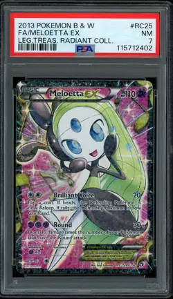 Pokemon PSA 7 Meloetta EX RC25/RC25 Legendary Treasures Radiant Collection NM - Image 1