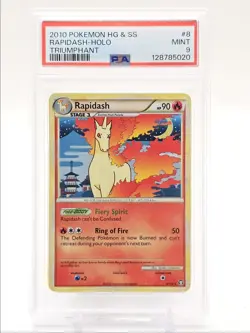 RAPIDASH 2010 POKEMON HEART GOLD SOUL SILVER TRIUMPHANT RARE 8/102 PSA 9 Q0004 - Image 1