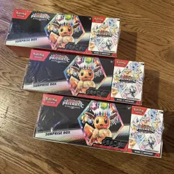 Pokemon TCG: Sam’s Club Prismatic Evolutions Surprise Box & Booster Bundle ( 3x) - Image 1