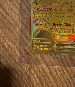 Pokemon TCG: Ascended Hero’s MEGA DRAGONITE EX 295/217 GOLD HYPER RARE - Image 3