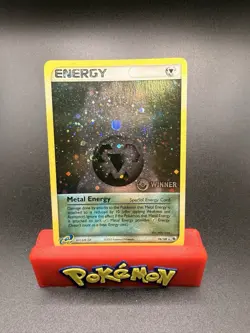 Pokemon Metal Energy Winner Stamp Holo Swirl Ruby Sapphire Set 94/109 LP - Image 1