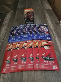 One Piece Volume 2 Mini Tin(1), 6 OP-13 & 6 OP-14 Sleeved Booster Packs. New🔥🔥 - Image 1