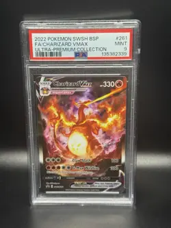 Pokemon TCG Charizard VMAX SWSH261 Black Star Promo Card Charizard UPC PSA 9 - Image 1