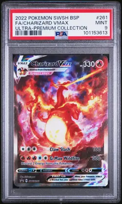 Pokemon TCG Charizard VMAX SWSH261 Black Star Promo Card Charizard UPC PSA 9 - Image 1