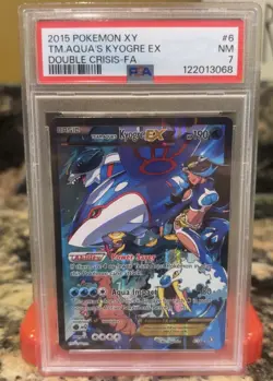 2015 POKEMON XY DOUBLE CRISIS #6 TM.AQUA'S KYOGRE EX DOUBLE CRISIS-FA - PSA 7 - Image 1