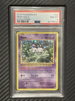 2016 PSA 8 Mew Holo #53 Pokemon TCG XY Evolutions - Image 1