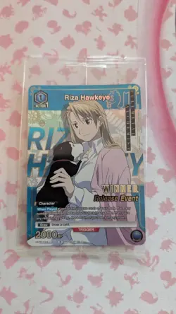 Union Arena TCG - Riza Hawkeye (Release Event Winner) Stamped Promo Card - Image 1