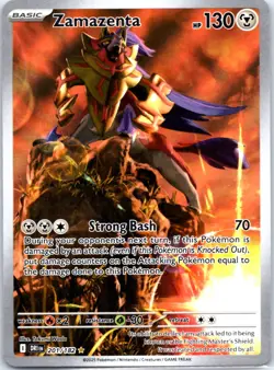 Pokemon TCG Card Zamazenta 201/182 Destined Rivals Illustration Rare Holo, NM - Image 1