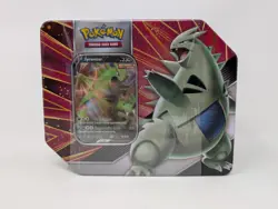 New and Factory Sealed Pokemon TCG Sword & Shield V Strikers Tin - Tyranitar V - Image 1