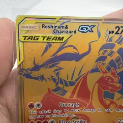 Pokemon TCG Reshiram & Charizard GX SM247 Tag Team Promo Card NM Condition - Image 2