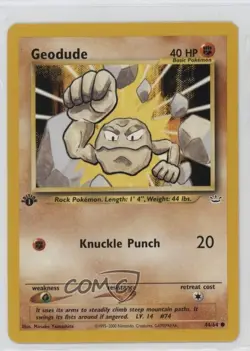 Geodude 1st Ed. Pokemon Neo Revelation #44 2001 - Image 1
