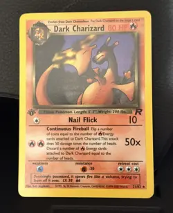 Dark Charizard 21/82 1st Edition Non Holo Rare Team Rocket Pokemon Card WOTC - Image 1