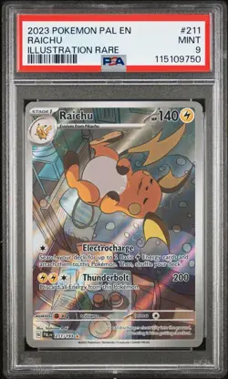 2023 POKEMON PAL EN-PALDEA EVOLVED ILLUSTRATION RARE #211 RAICHU PSA 9 - Image 1
