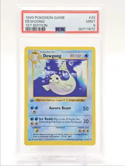 DEWGONG 1999 POKEMON GAME BASE 1ST EDITION UNCOMMON 25/102 PSA 9 Q0004 - Image 1