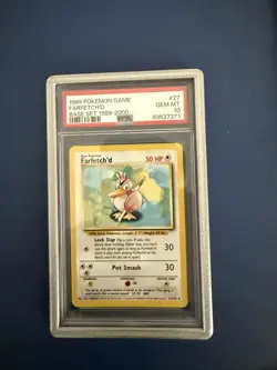 1999 POKEMON BASE SET #27 FARFETCH'D PSA 10 - Image 1