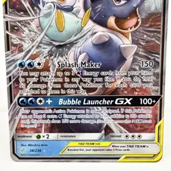 Pokemon TCG Blastoise & Piplup GX Cosmic Eclipse 38/236 Ultra Rare Holo Card - Image 3