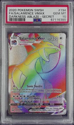 Rainbow - Salamence VMAX Pokemon Sword & Shield Darkness Ablaze PSA 10 GEM MT - Image 1