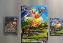 Flareon V SWSH179 + Flareon Vmax SWSH180 + Jumbo Full Art Promo Pokemon-1 - Image 1
