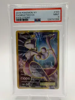 2016 POKEMON XY EVOLUTIONS #103 FULL ART/MEWTWO EX PSA 9 - Image 1