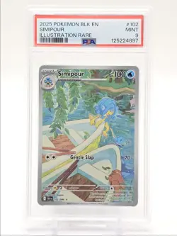 SIMIPOUR 2025 POKEMON BLACK BOLT ILLUSTRATION RARE 102/086 PSA 9 Q0004 - Image 1