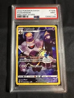 2022 Pokemon Sword & Shield Brilliant Stars TG06 Full Art Dusknoir PSA 9 Mint - Image 1