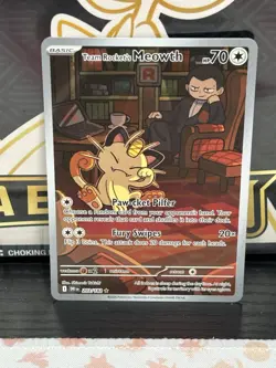 Team Rockets Meowth Destined Rivals Illustration Card 203/182 NM Condition - Image 1