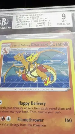 Special Delivery Charizard SWSH075 UK Promo Card BGS 9 Rare Swirl 🌀 - Image 2