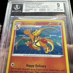 Special Delivery Charizard SWSH075 UK Promo Card BGS 9 Rare Swirl 🌀 - Image 5