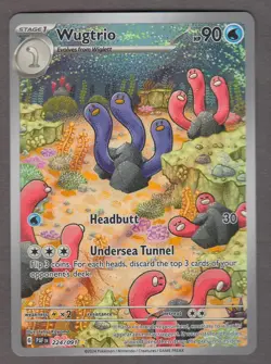 Wugtrio 224/091 Illustration Rare Paldean Fates Pokemon Card Near Mint NM - Image 1