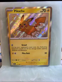 Pokemon Pikachu 131/091 SV: Paldean Fates Holo Shiny Rare TCG Card English - Image 1