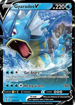 Gyarados V - 028/203 - Pokemon Evolving Skies Sword & Shield Ultra Rare Card NM - Image 1