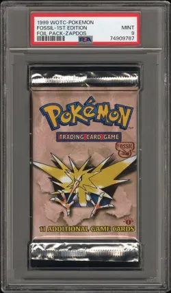 PSA 9 - 1999 WOTC Pokemon Fossil 1st Edition Zapdos Pack Mint! - Image 1