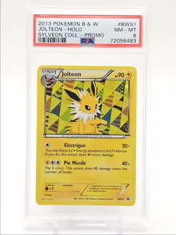 JOLTEON 2013 POKEMON BLACK & WHITE SYLVEON COLLECTION BSP #BW91 PSA 8 Q0004 - Image 1