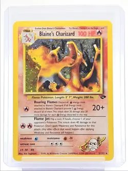 BLAINE'S CHARIZARD 2000 POKEMON GYM CHALLENGE RARE HOLO 2/132 Q1860 - Image 1