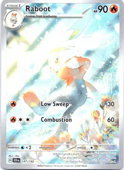 Pokemon TCG Raboot 147/142 Stellar Crown Illustration Rare IR rika Fire NM - Image 1