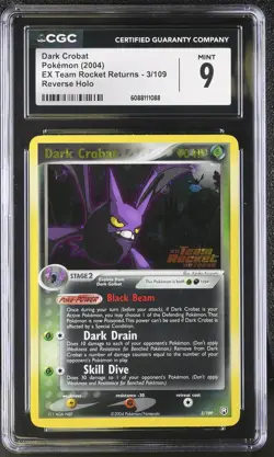 CGC 9 Dark Crobat EX Team Rocket Returns 3/109 Reverse Holo STAMPED Pokemon Card - Image 1