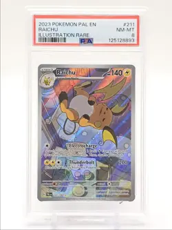 RAICHU 2023 POKEMON PALDEAN FATES ILLUSTRATION RARE 211/193 PSA 8 Q0004 - Image 1