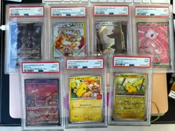 Pokemon 7 slabs Psa, 10,9,8 , Pika McDonald Eevee Mew Charmeleon , Eng & jp Col - Image 1