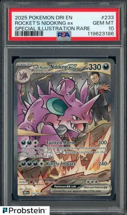 2025 Pokemon DRI EN Special SIR #233 Rocket's Nidoking Ex PSA 10 GEM MINT - Image 1