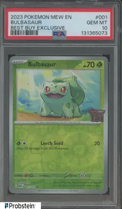 2023 Pokemon Mew En Best Buy Exclusive #001 Bulbasaur PSA 10 GEM MINT - Image 1