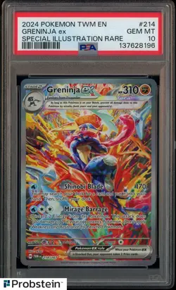 2024 Pokemon TWM En Special Illustration Rare #214 Greninja Ex PSA 10 GEM MINT - Image 1