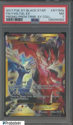2017 Pokemon XY Black Star Promo Premium Trainer XY #XY150a FA Yveltal EX PSA 7 - Image 1